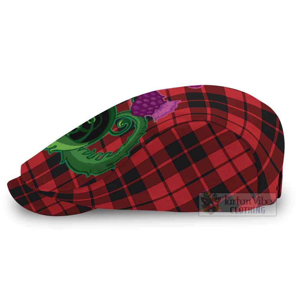 Hogg (Hog) Tartan Flat Cap, Jeff Cap Traditional Scottish Thistle
