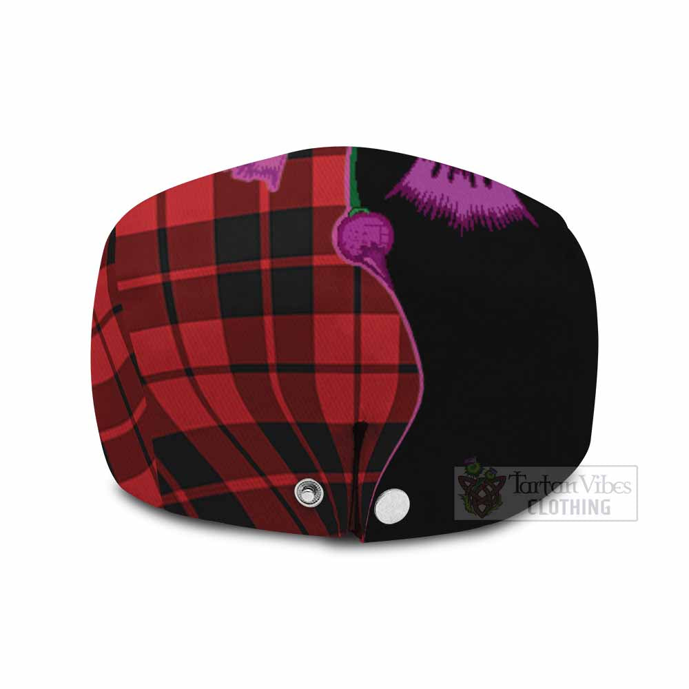 Hogg (Hog) Tartan Flat Cap, Jeff Cap Traditional Scottish Thistle