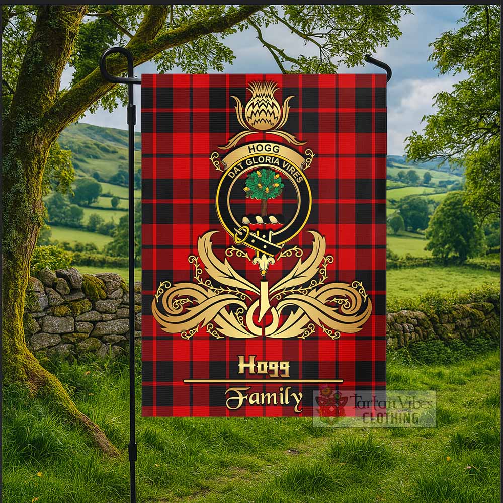 Hogg (Hog) Tartan Garden Flag with Highland Thistle Cherish Family Crest Style - Tartan Vibes Clothing