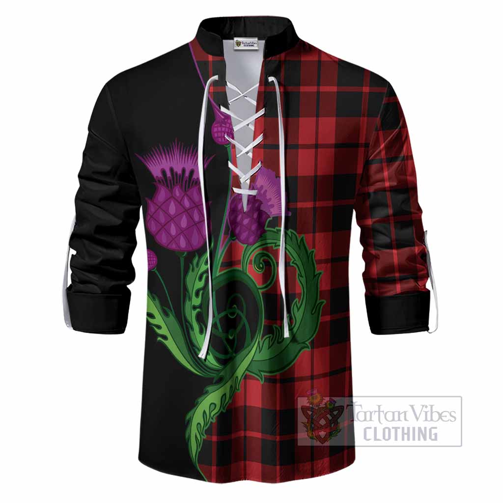 Hogg (Hog) Tartan Ghillie Shirt Traditional Scottish Thistle