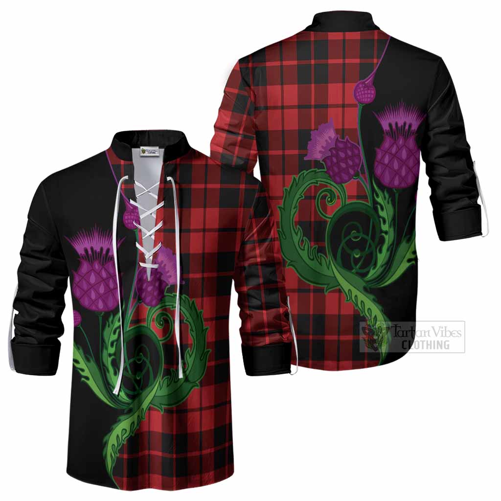 Hogg (Hog) Tartan Ghillie Shirt Traditional Scottish Thistle