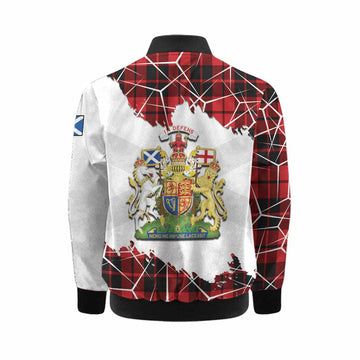 Hogg (Hog) Tartan Kid Bomber Jacket with Family Crest and Lion Rampant Grunge Style