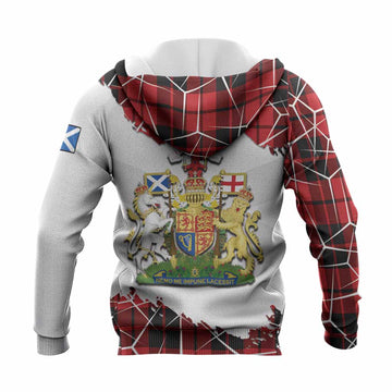 Hogg (Hog) Tartan Knitted Hoodie with Family Crest and Lion Rampant Grunge Style
