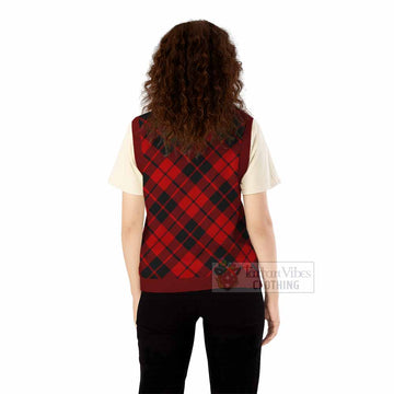 Hogg (Hog) Tartan Knitted V-Neck Vest with Family Crest Cross Style