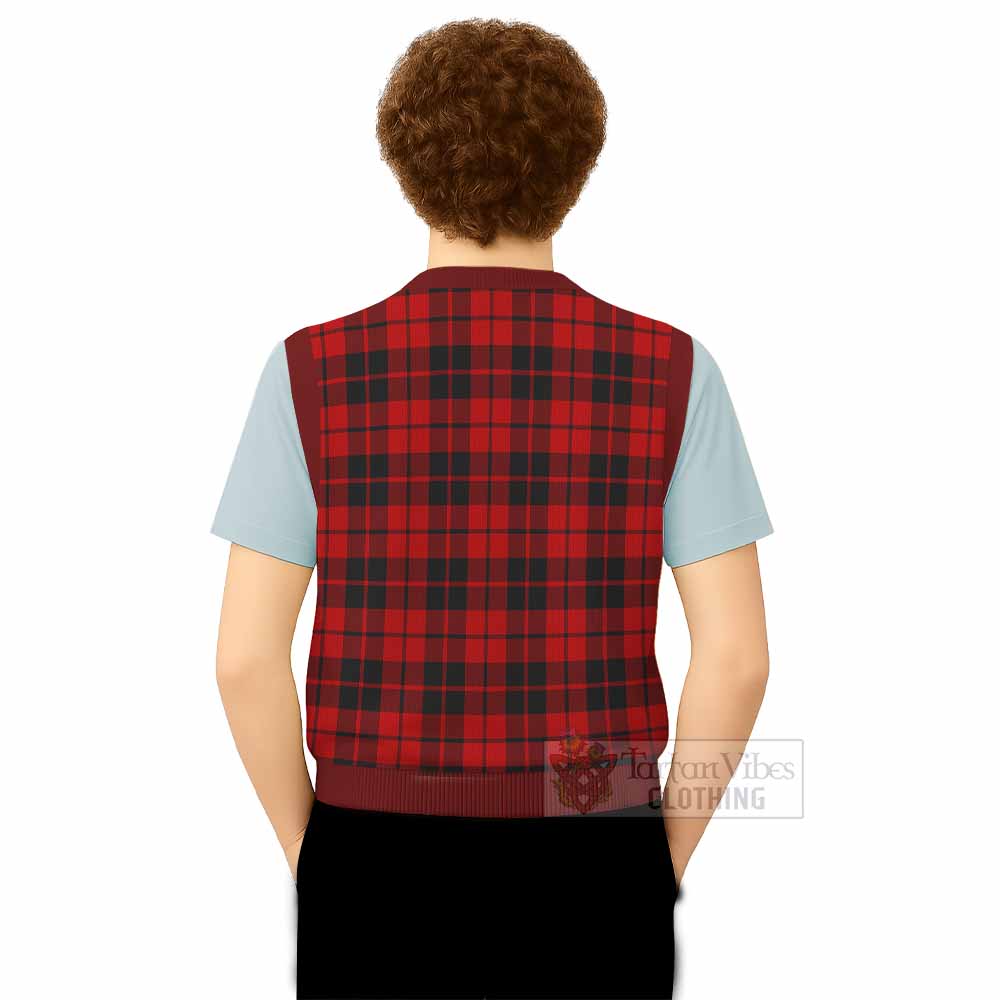 Hogg (Hog) Tartan Knitted V-Neck Vest with Family Crest - Tartan Vibes Clothing