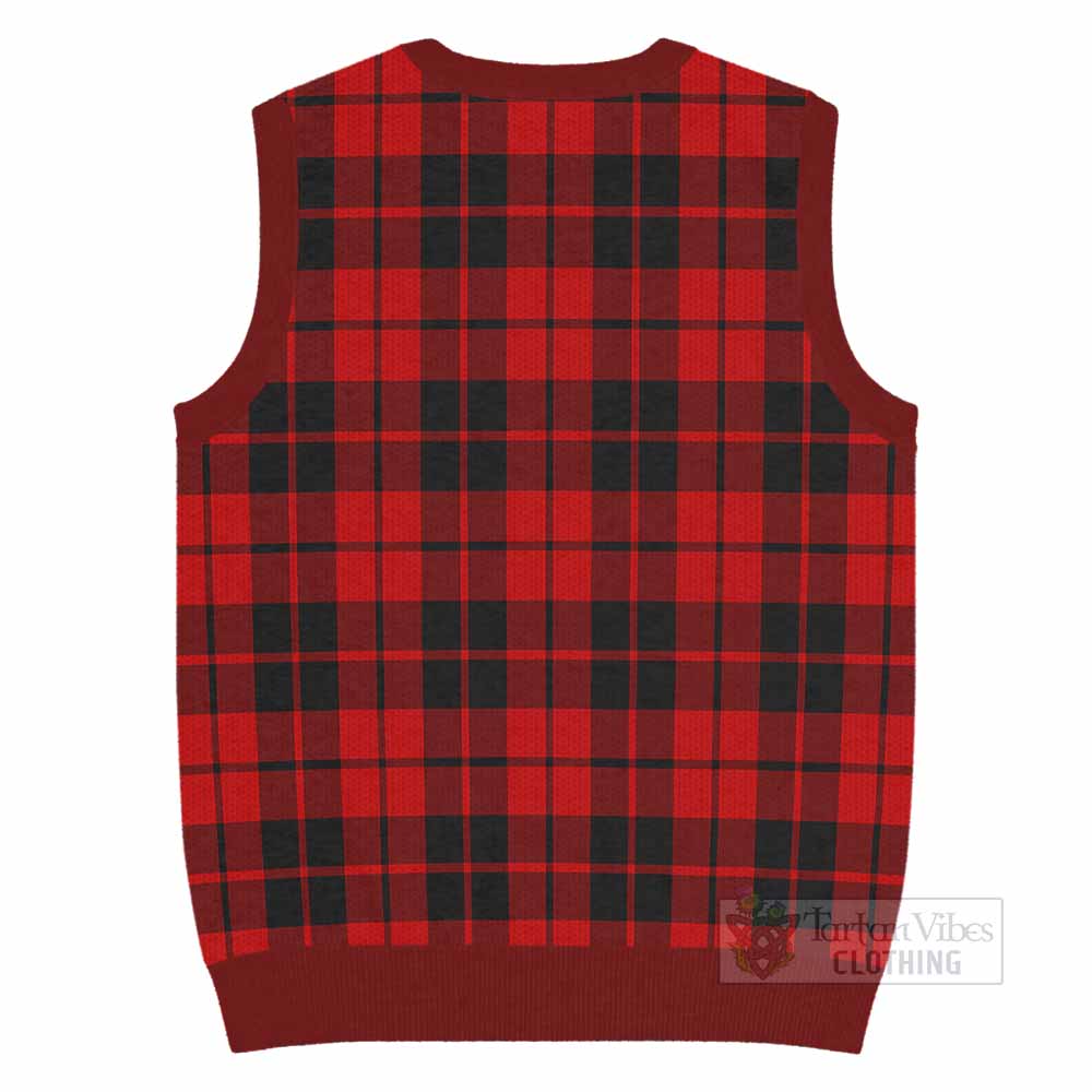 Hogg (Hog) Tartan Knitted V-Neck Vest with Family Crest - Tartan Vibes Clothing