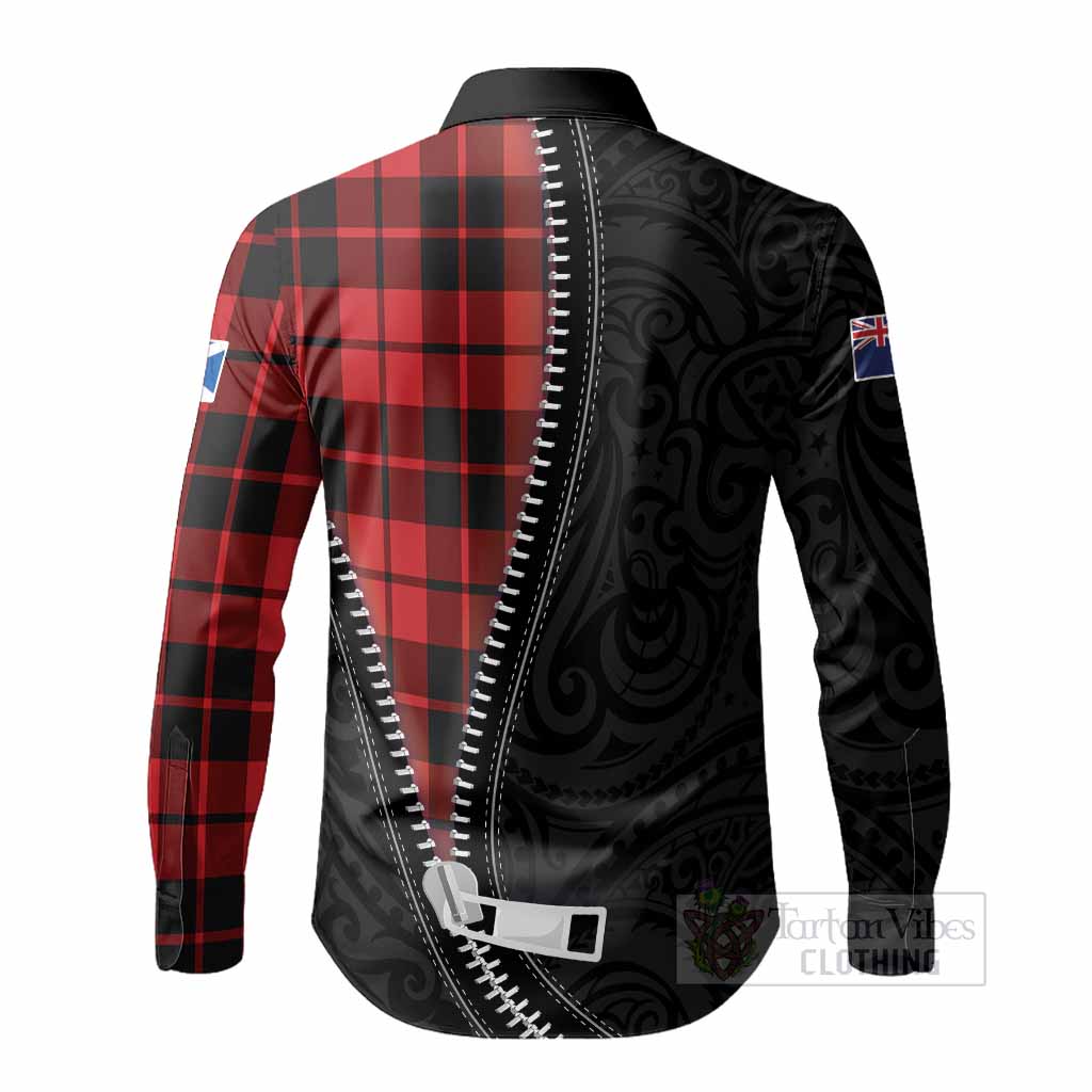 Hogg (Hog) Tartan Long Sleeve Button Shirts New Zealand Pattern Unique Zipper Stylized