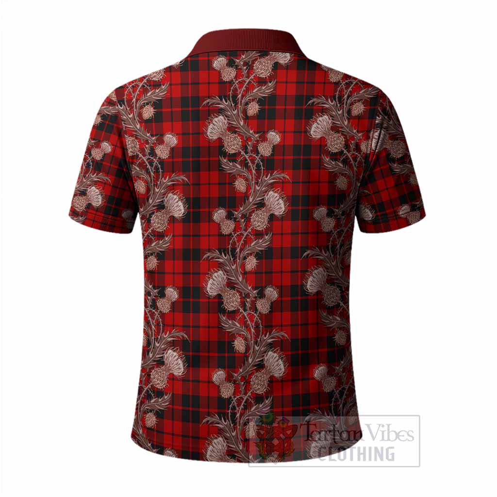 Hogg (Hog) Tartan Polo Shirt Seamless Scottish Thistle Flowers