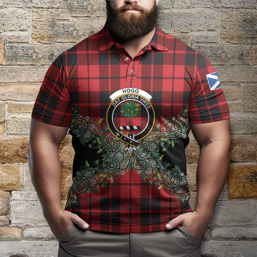 Hogg (Hog) Tartan Polo Shirt Thistle Scottish Spirit