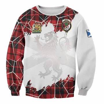 Hogg (Hog) Tartan Sweatshirt with Family Crest and Lion Rampant Grunge Style