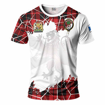 Hogg (Hog) Tartan T-Shirt with Family Crest and Lion Rampant Grunge Style
