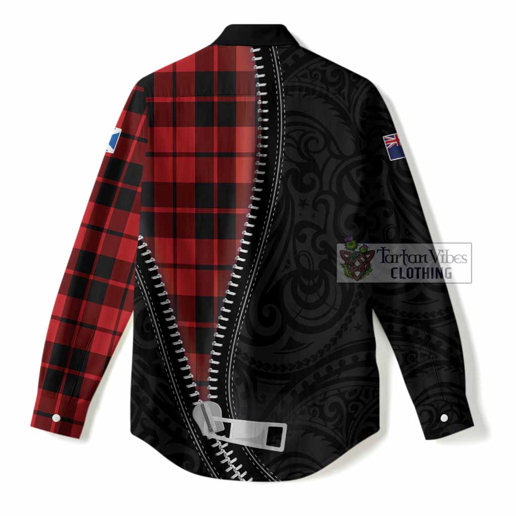 Hogg (Hog) Tartan Women Casual Shirt New Zealand Pattern Unique Zipper Stylized