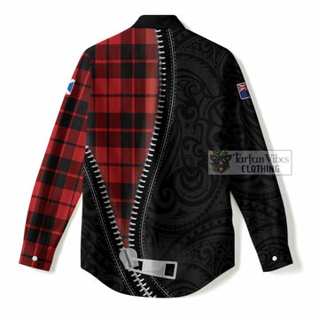 Hogg (Hog) Tartan Women Casual Shirt New Zealand Pattern Unique Zipper Stylized