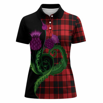Hogg (Hog) Tartan Women Polo Shirt Traditional Scottish Thistle