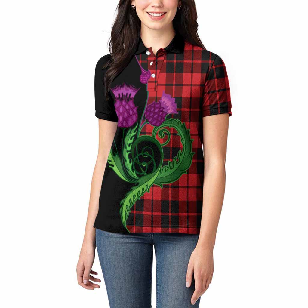 Hogg (Hog) Tartan Women Polo Shirt Traditional Scottish Thistle