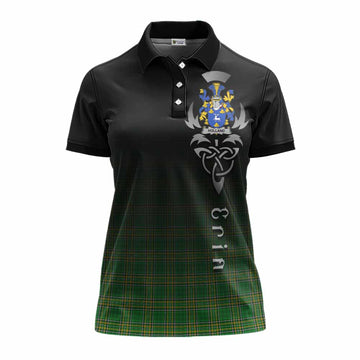 Holland Irish Clan Women's Polo Shirt with Coat of Arms Erin Go Bragh Celtic Inspired