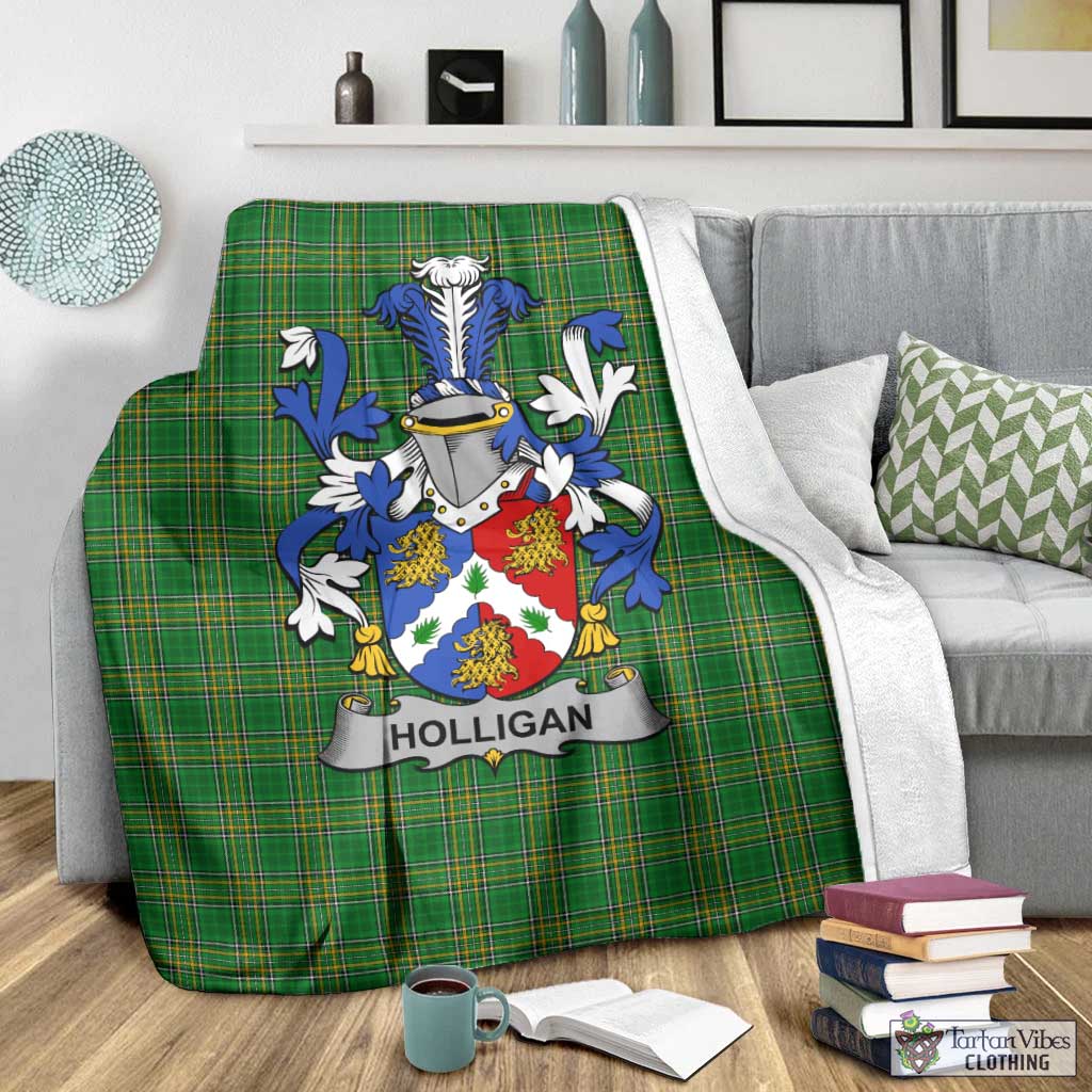 Holligan Irish Clan Tartan Blanket with Coat of Arms - Tartan Vibes Clothing