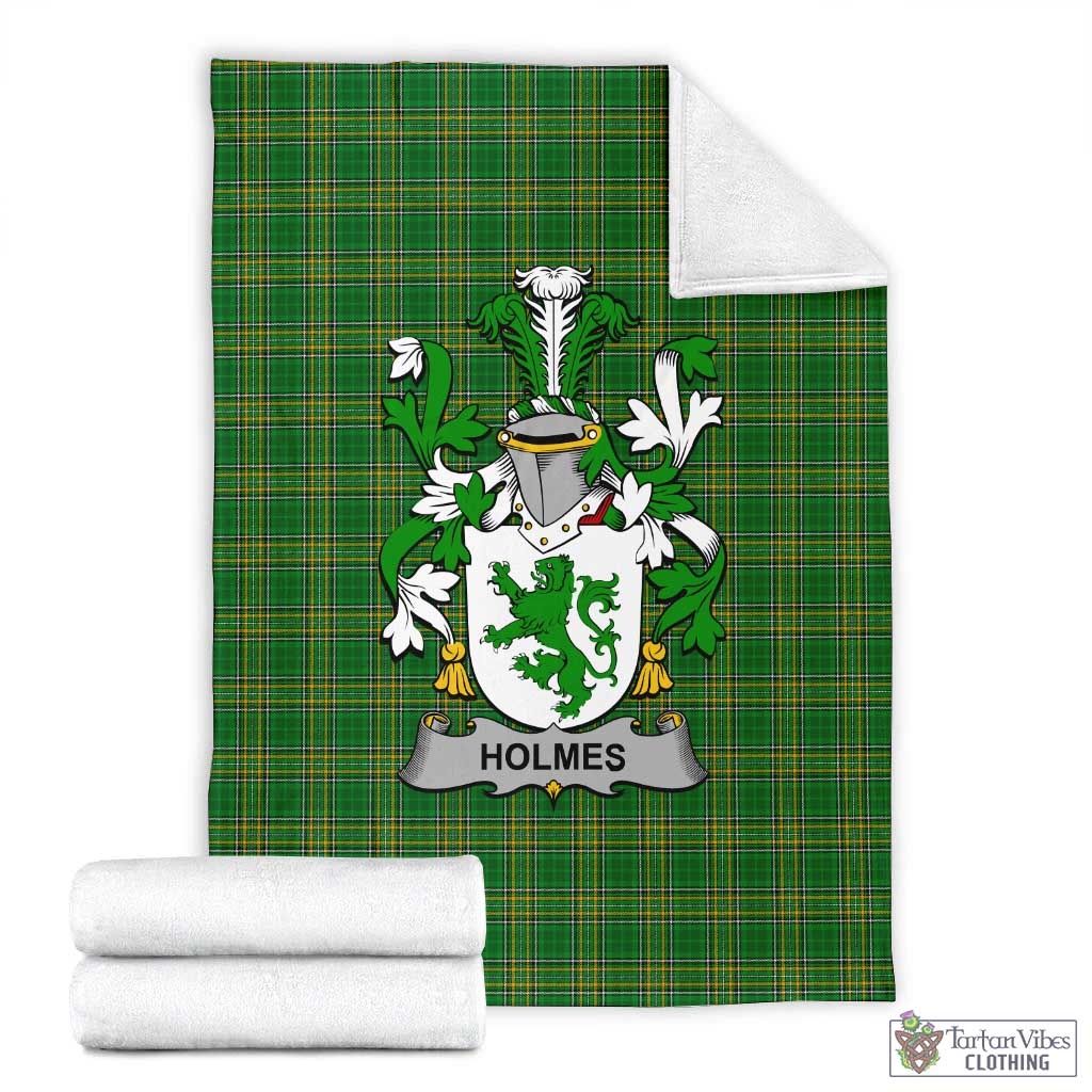 Holmes Irish Clan Tartan Blanket with Coat of Arms X-Large 59 x 79 inches 150 x 200 cm - Tartan Vibes Clothing