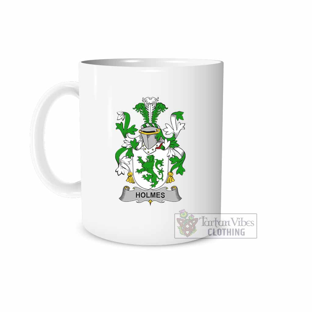 Holmes Irish Clan Coat of Arms Ceramic Mug White - 2D-tartanvibesclothing