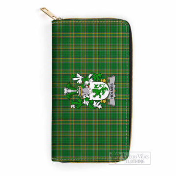 Holmes Irish Clan Tartan Women's Leather Wallet with Coat of Arms