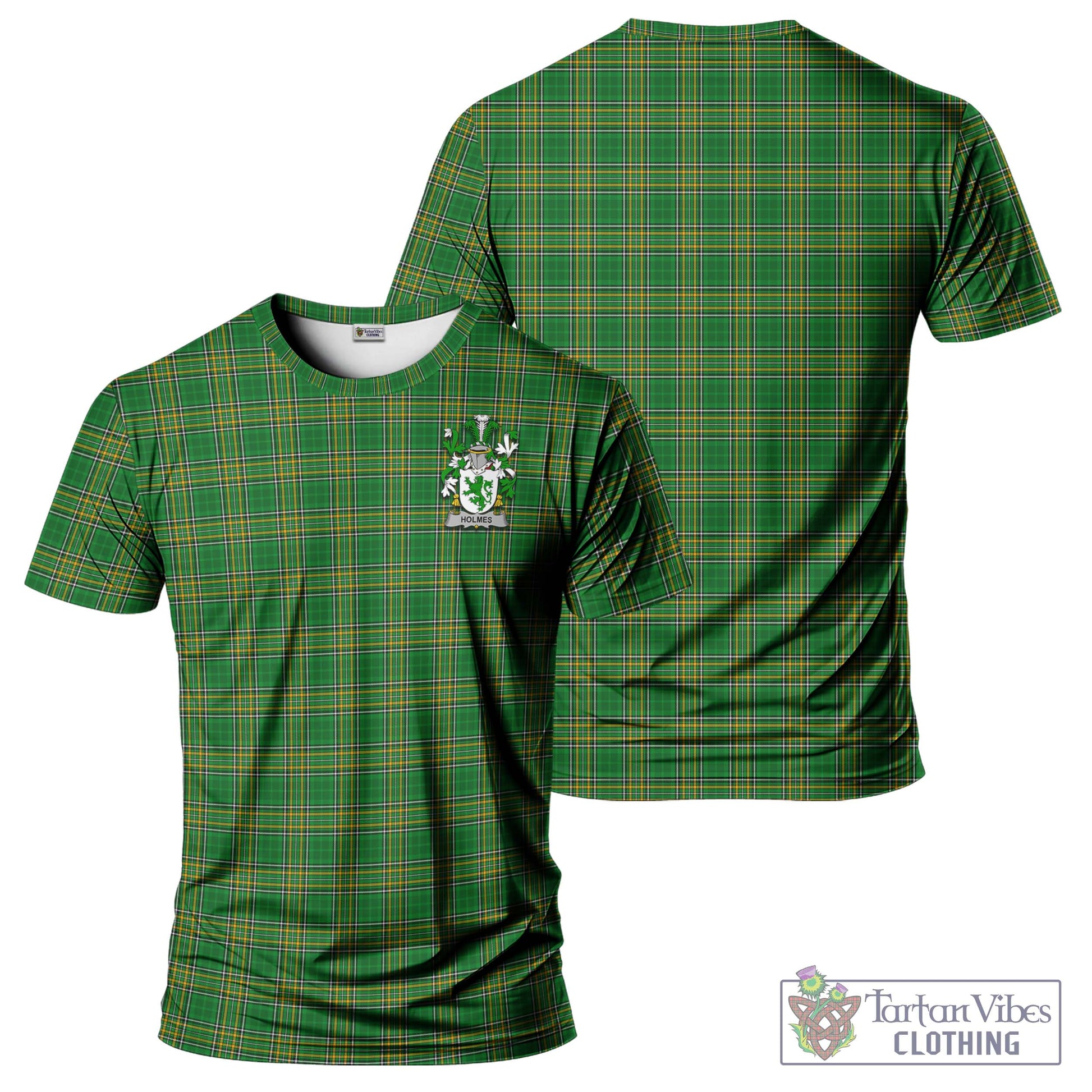 Holmes Irish Clan Tartan T-Shirt with Family Seal Kid's Shirt - Tartan Vibes Clothing