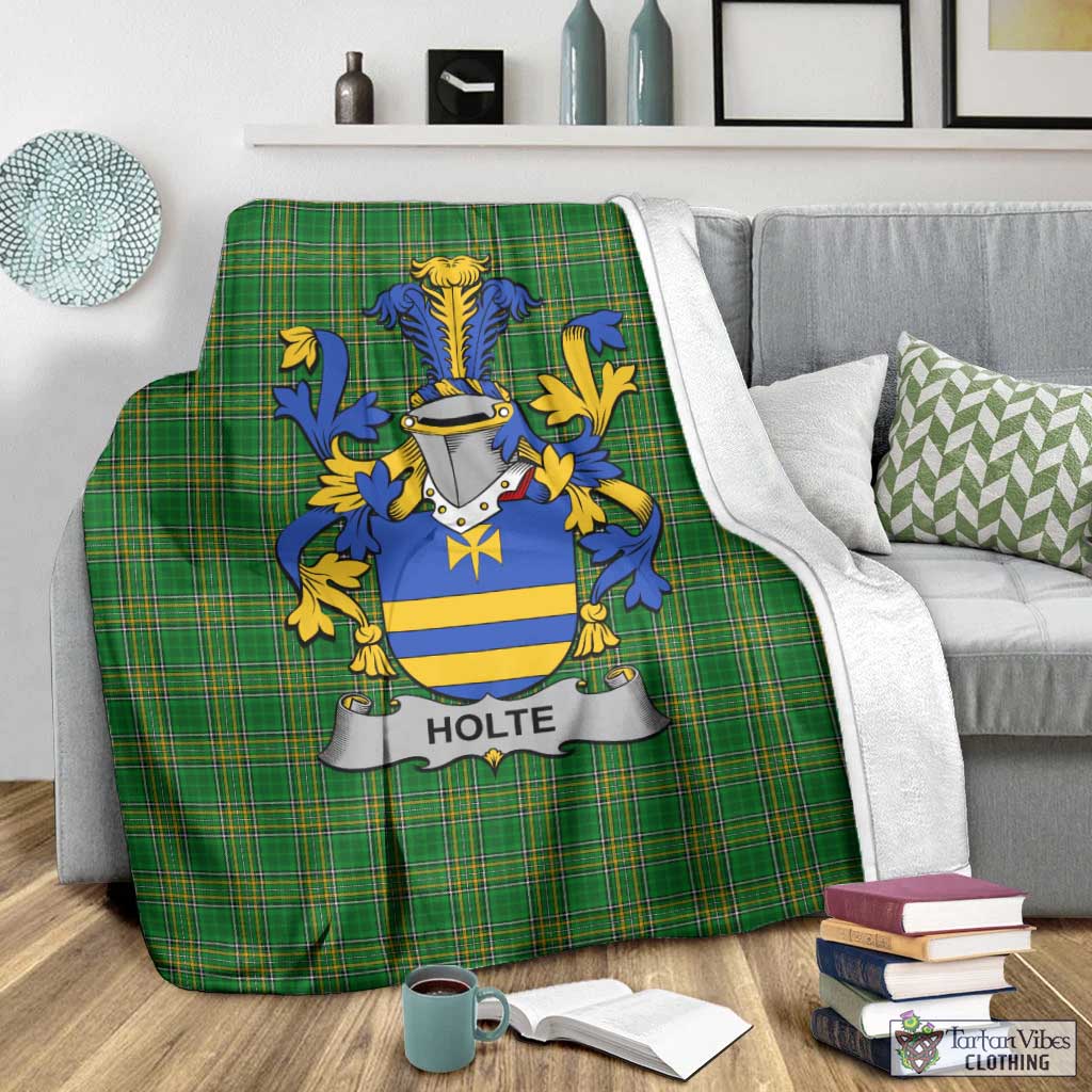 Holte Irish Clan Tartan Blanket with Coat of Arms - Tartan Vibes Clothing