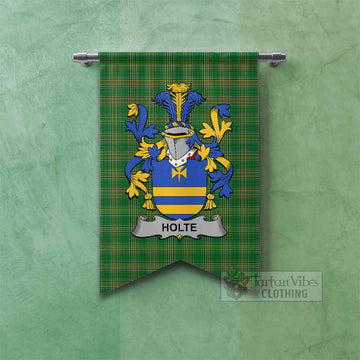 Tartan Vibes Clothing Holte Irish Clan Tartan Gonfalon, Tartan Banner with Coat of Arms