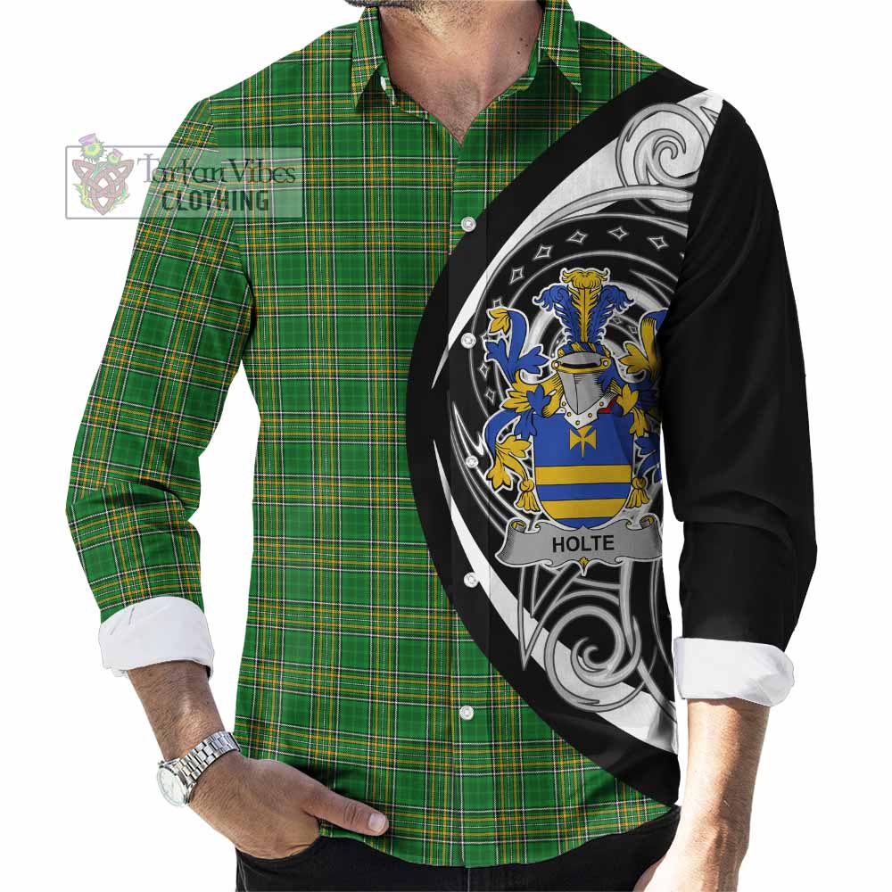 Holte Irish Clan Long Sleeve Button Shirt Celtic Circle Style - Tartan Vibes Clothing