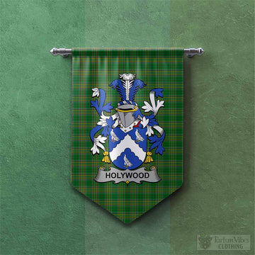 Tartan Vibes Clothing Holywood Irish Clan Tartan Gonfalon, Tartan Banner with Coat of Arms