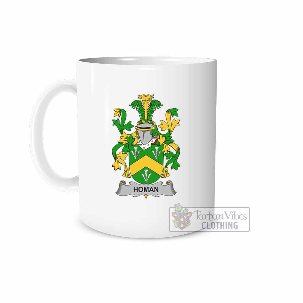 Homan Irish Clan Coat of Arms Ceramic Mug White - 2D-tartanvibesclothing