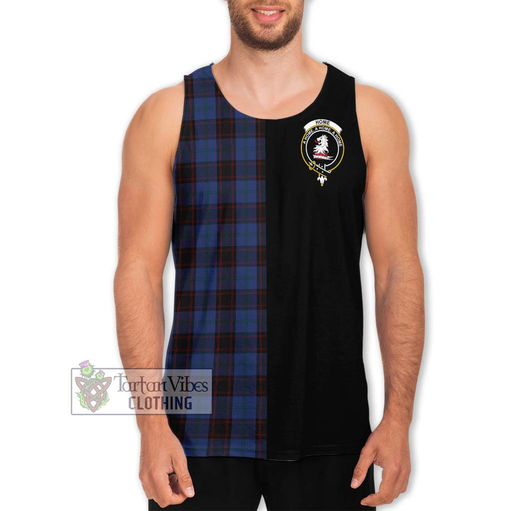 Home (Hume) Tartan Men's Tank Top with Family Crest and Half Of Me Style Men - Tartanvibesclothing Shop