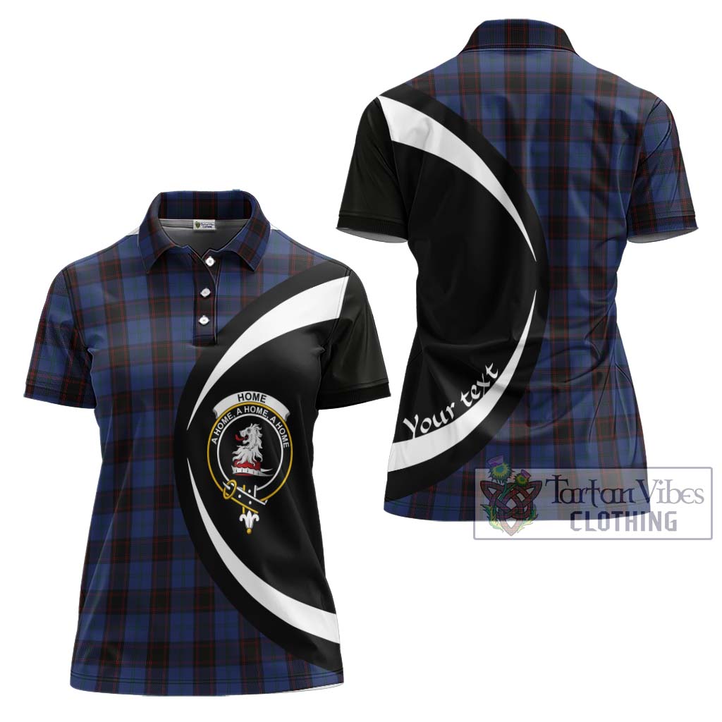 Home (Hume) Tartan Women's Polo Shirt with Family Crest Circle Style Women - Tartan Vibes Clothing