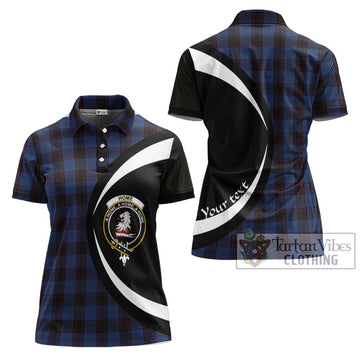 Home (Hume) Tartan Women's Polo Shirt with Family Crest Circle Style Women - Tartan Vibes Clothing