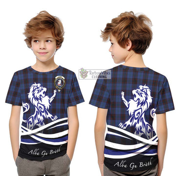 Home (Hume) Tartan Kid T-Shirt with Alba Gu Brath Regal Lion Emblem Youth XL Size14 - Tartanvibesclothing Shop