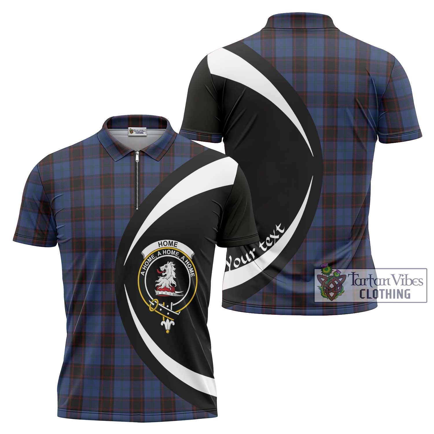 Tartan Vibes Clothing Home Tartan Zipper Polo Shirt with Family Crest Circle Style