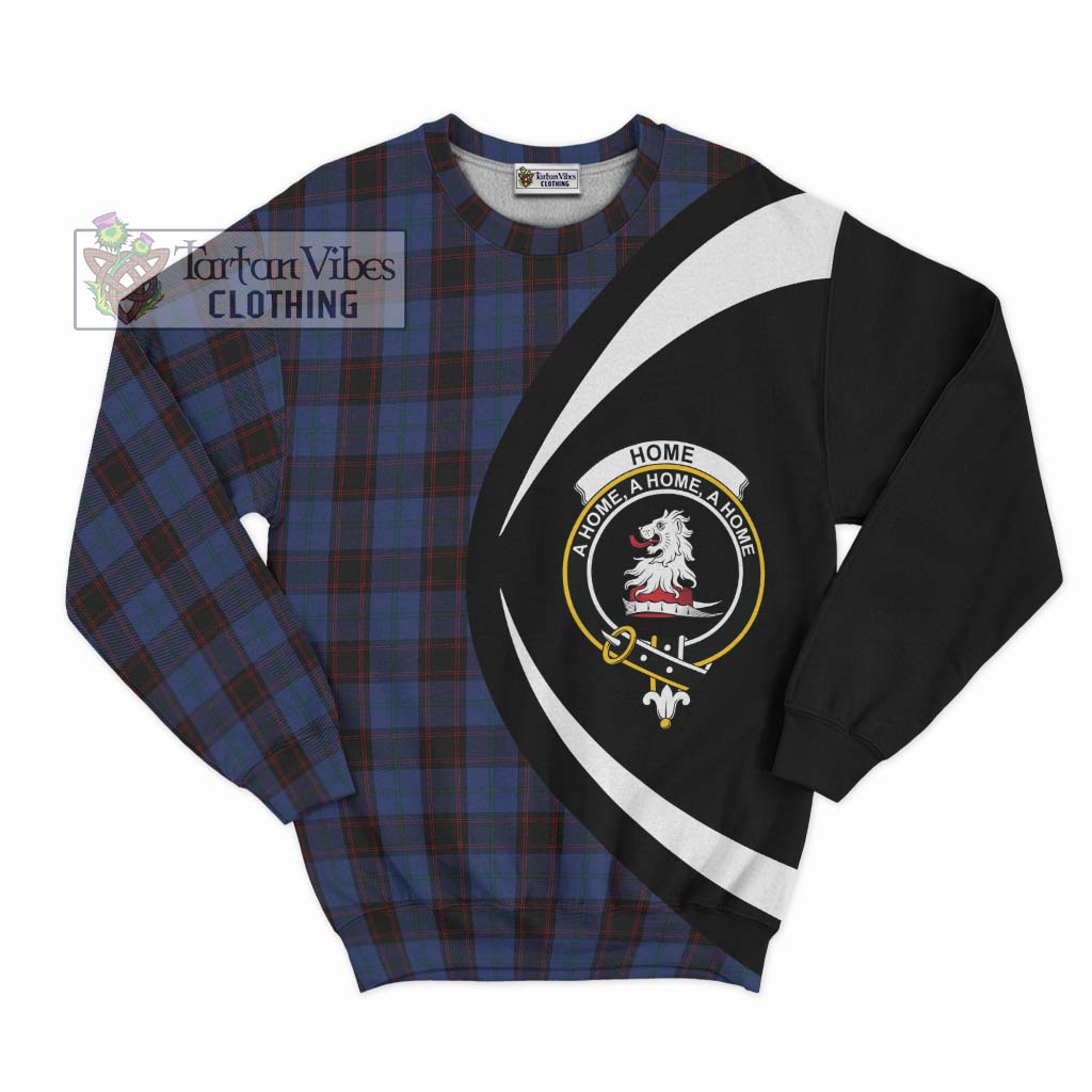 Home (Hume) Tartan Sweatshirt with Family Crest Circle Style Unisex - Tartan Vibes Clothing