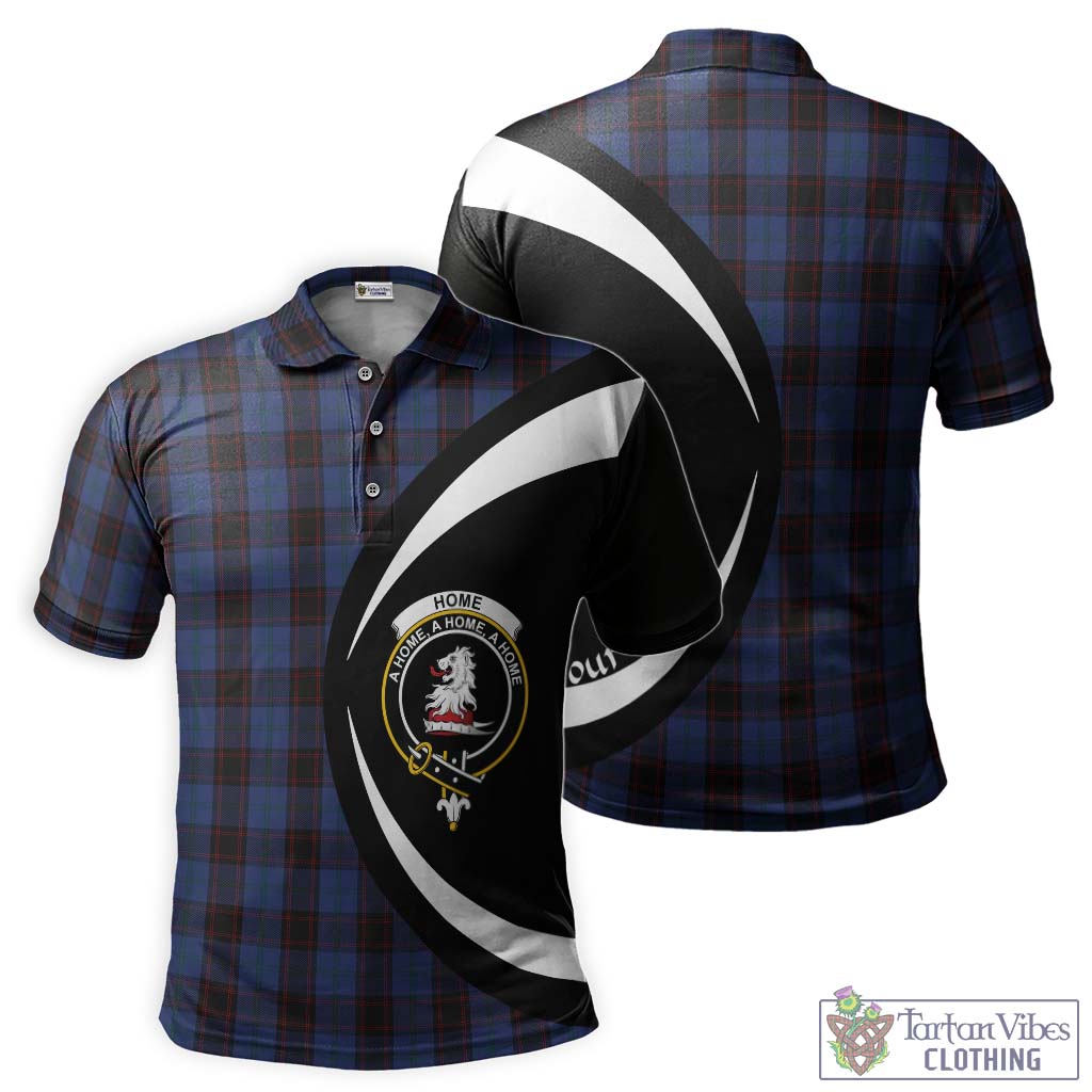 Home (Hume) Tartan Men's Polo Shirt with Family Crest Circle Style Kid - Tartan Vibes Clothing