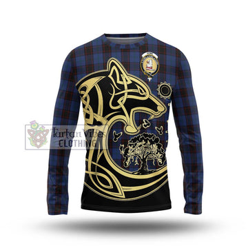 Home (Hume) Tartan Long Sleeve T-Shirt with Family Crest Celtic Wolf Style Unisex - Tartan Vibes Clothing