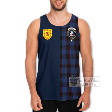 Tartan Vibes Clothing Home Tartan Men's Tank Top with Scottish Lion Royal Arm Half Style