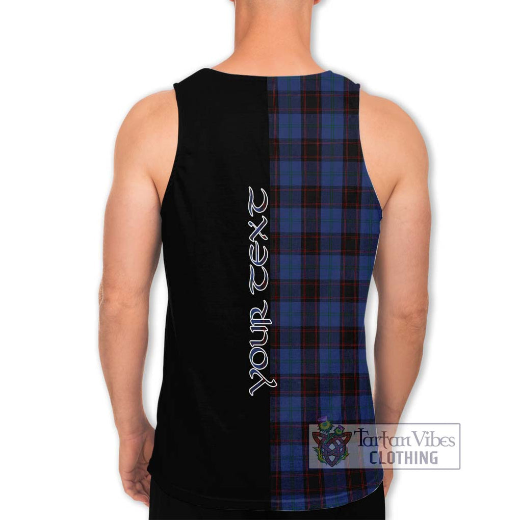 Home (Hume) Tartan Men's Tank Top with Family Crest and Half Of Me Style - Tartanvibesclothing Shop