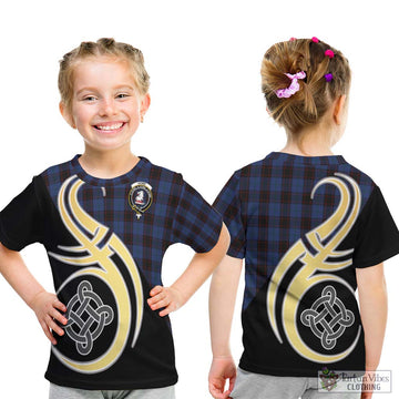 Home (Hume) Tartan Kid T-Shirt with Family Crest and Celtic Symbol Style - Tartan Vibes Clothing