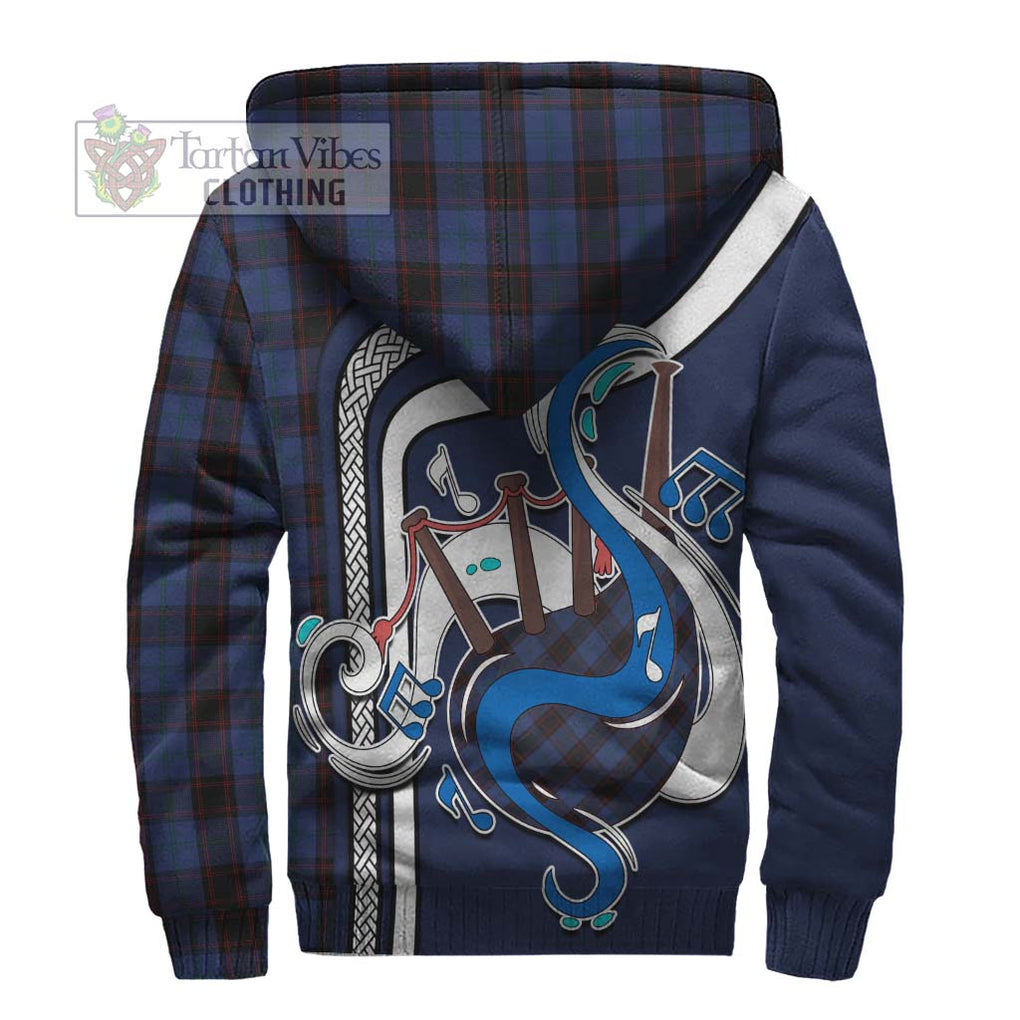 Home (Hume) Tartan Sherpa Hoodie with Epic Bagpipe Style - Tartanvibesclothing Shop