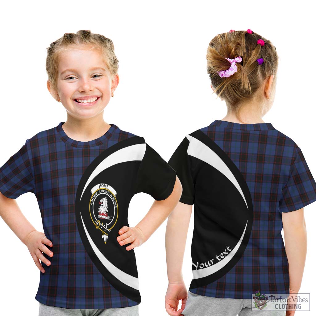 Home (Hume) Tartan Kid T-Shirt with Family Crest Circle Style - Tartan Vibes Clothing