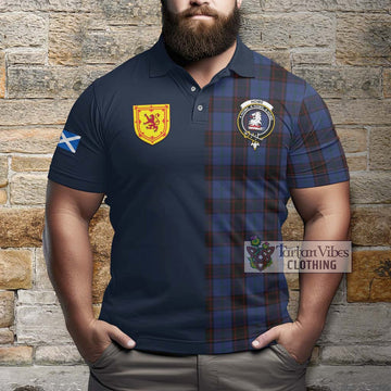 Tartan Vibes Clothing Home Tartan Polo Shirt with Scottish Lion Royal Arm Half Style