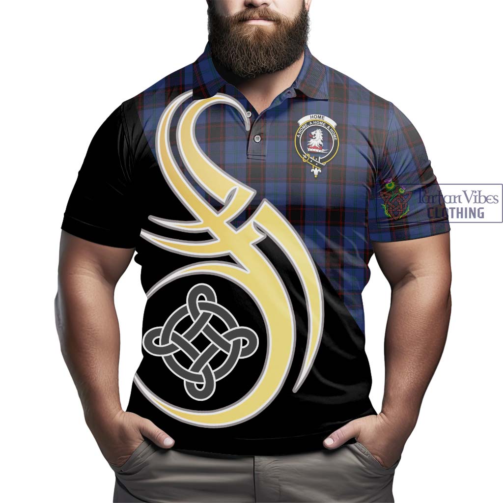 Home (Hume) Tartan Polo Shirt with Family Crest and Celtic Symbol Style - Tartan Vibes Clothing