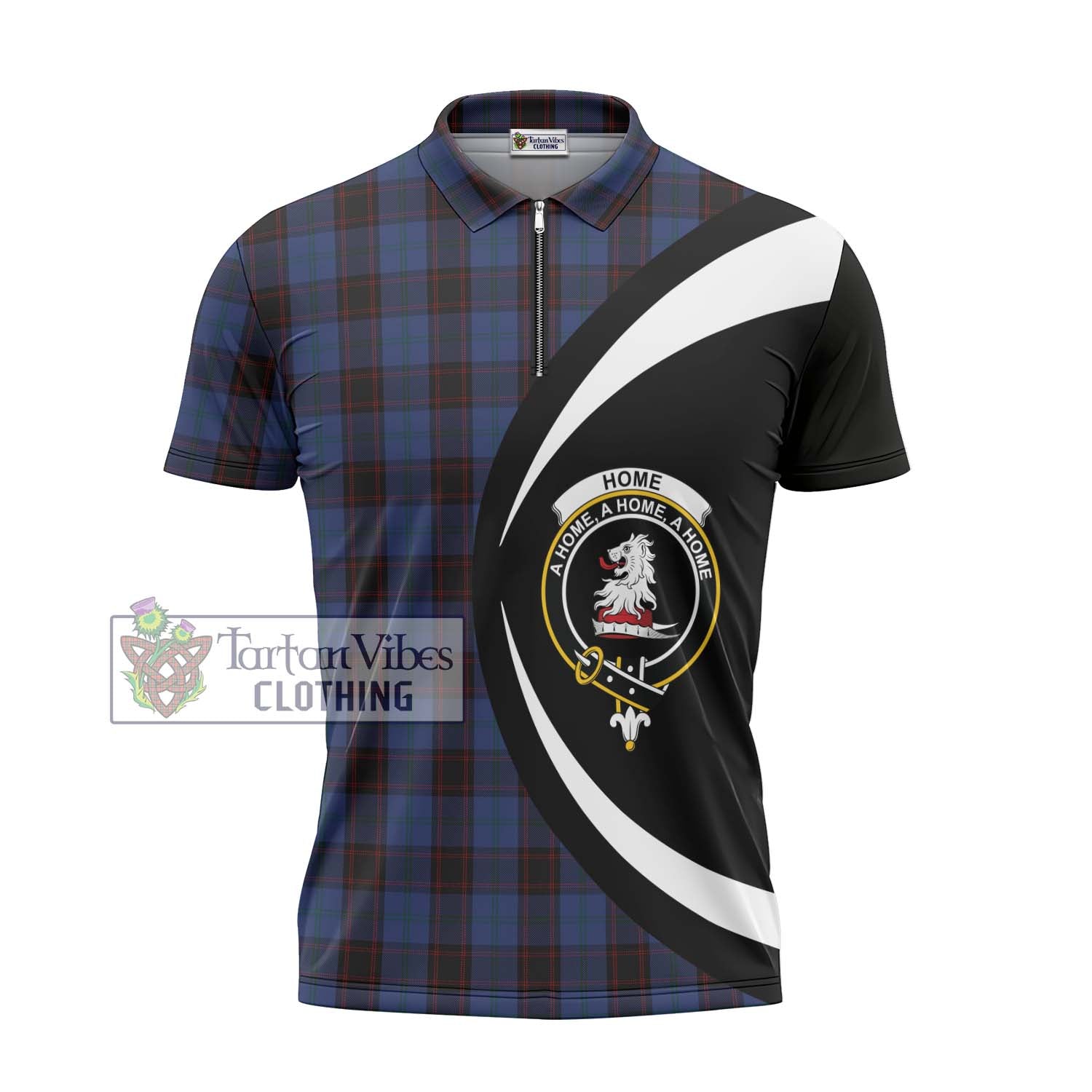 Tartan Vibes Clothing Home Tartan Zipper Polo Shirt with Family Crest Circle Style