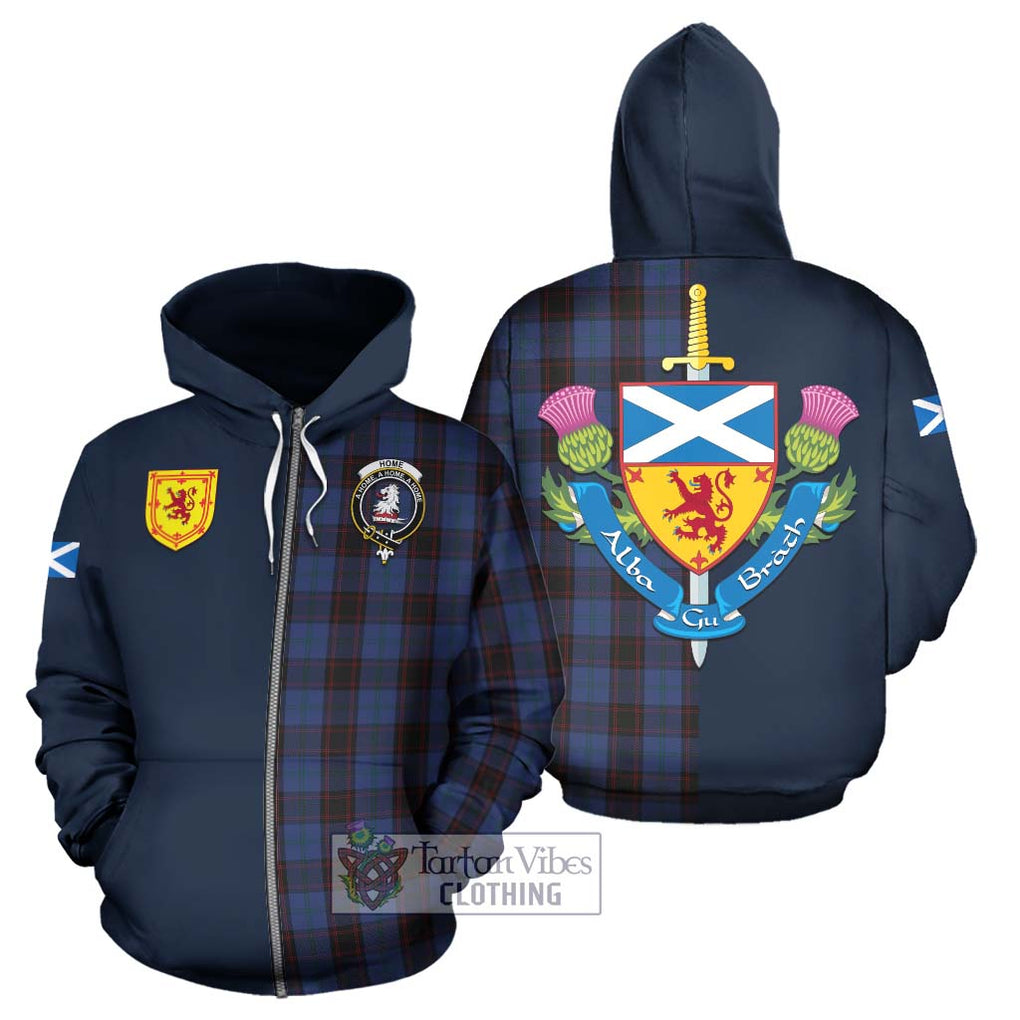 Tartan Vibes Clothing Home Tartan Hoodie with Scottish Lion Royal Arm Half Style