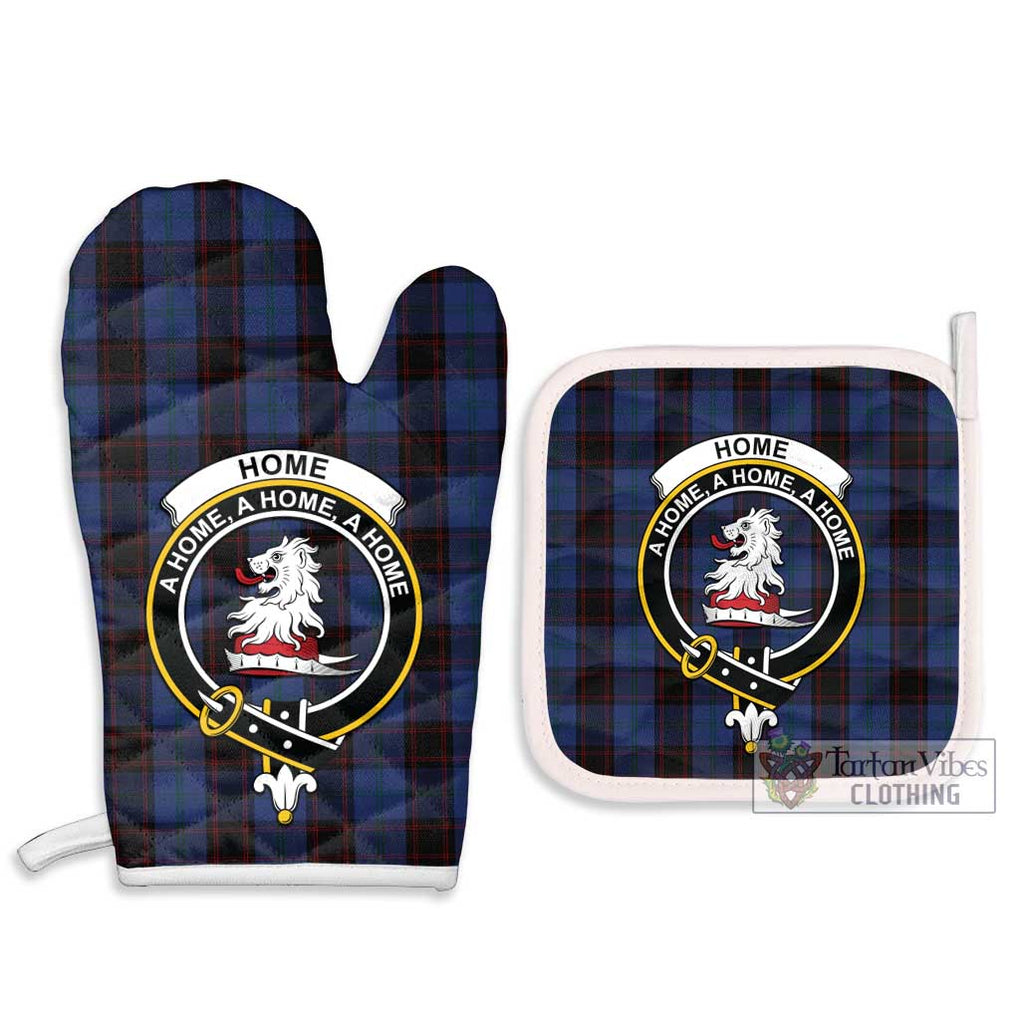 Home (Hume) Tartan Combo Oven Mitt & Pot-Holder with Family Crest Combo 1 Oven Mitt & 2 Pot-Holder White - Tartan Vibes Clothing