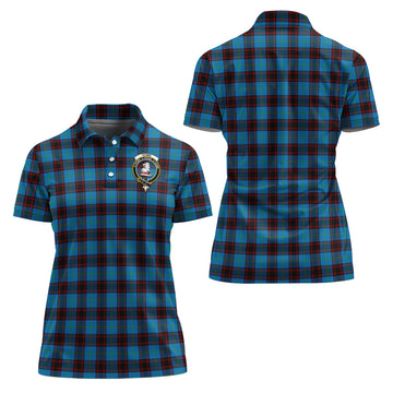 home-ancient-tartan-polo-shirt-with-family-crest-for-women