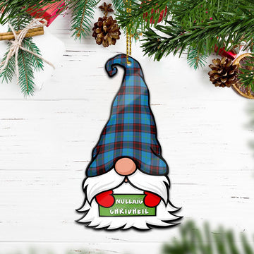 Home Ancient Gnome Christmas Ornament with His Tartan Christmas Hat